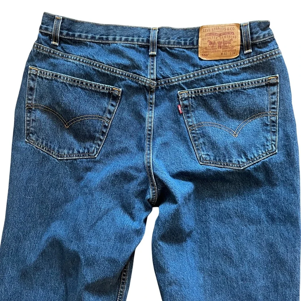 Vintage Levis 550 Mens 40x34 Relaxed Fit Tapered Leg Blue Jeans Made in USA 90s